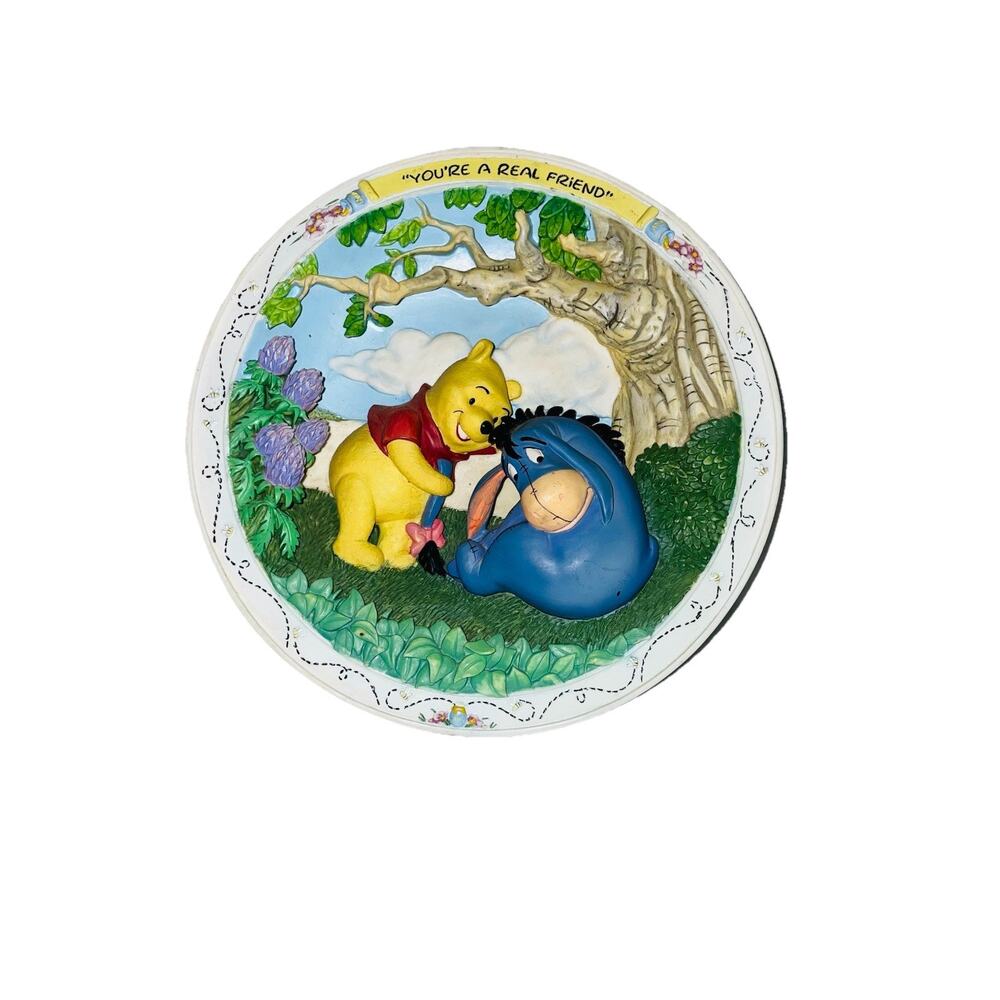 1995 Vintage Winnie the Pooh 3D Bradford Exchange Plate "YOU'RE A REAL FRIEND”